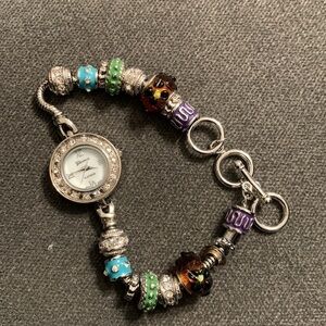 Geneva platinum watch pandora style adjustable‎
